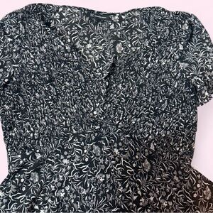 INC International Concepts Black & White Floral Top